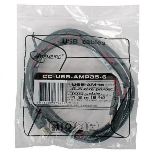Кабель питания USB Am=>штекер 3.5 мм - 1.8 м, Gembird (CC-USB-AMP35-6)