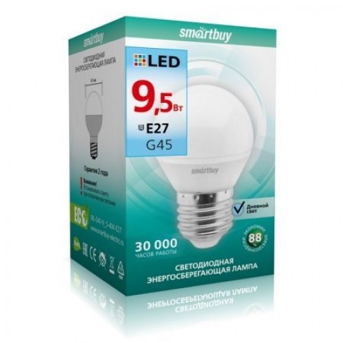 Светодиодная (LED) лампа Smartbuy G45 9.5W/4000/E27 (SBL-G45-9_5-40K-E27)