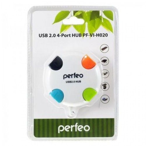 HUB 4-port Perfeo PF-VI-H020, белый (PF_4284)