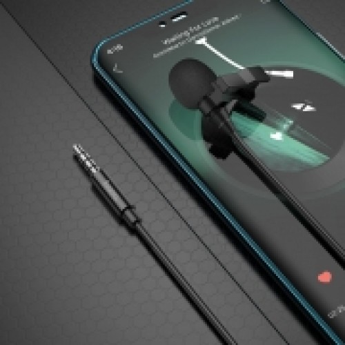 Микрофон Hoco L14 Lavalier, петличный, черный, кабель 3.5 мм 4-pin