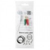 Адаптер аудио для гарнитуры 3.5 4-pin jack -> 2 x 3.5 plug, 0.2 м, белый Cablexpert (CCA-418W)