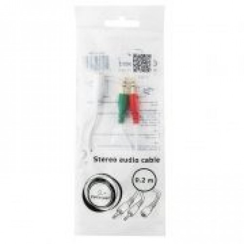 Адаптер аудио для гарнитуры 3.5 4-pin jack -> 2 x 3.5 plug, 0.2 м, белый Cablexpert (CCA-418W)