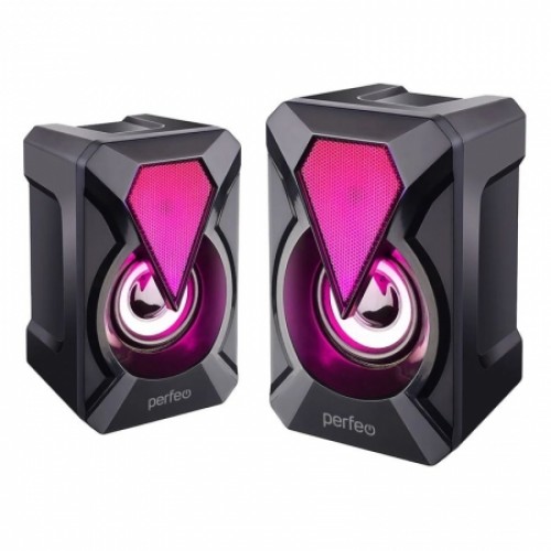 Колонки Perfeo Flames, 6 Вт, подсветка, питание от USB, черные (PF_A4439)