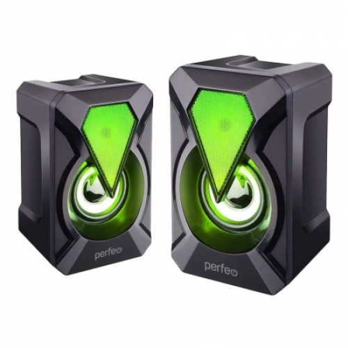 Колонки Perfeo Flames, 6 Вт, подсветка, питание от USB, черные (PF_A4439)