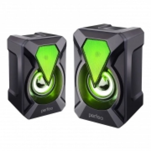 Колонки Perfeo Flames, 6 Вт, подсветка, питание от USB, черные (PF_A4439)