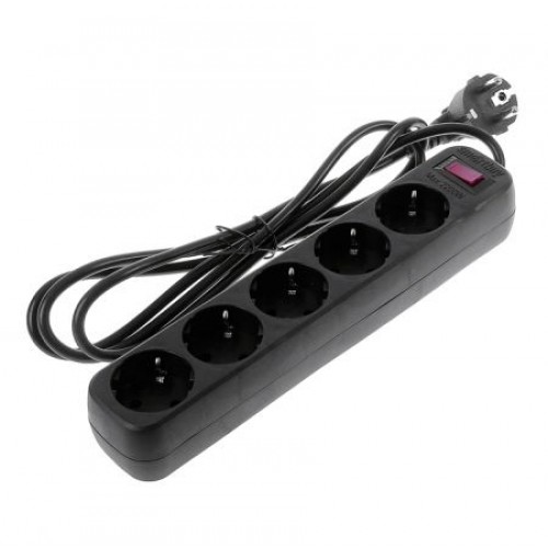 Сетевой фильтр Smartbuy ONE 2.2 кВт 10A, 1.8 м, 5 розеток, черный (SBSP-18-K)