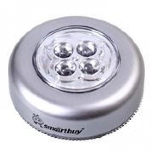 Фонарь Smartbuy Push Light, серебристый, 4 LED, 3XAAA (SBF-831-S)