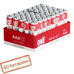Батарейка AAA Smartbuy ONE LR03/40 Eco Alkaline, 40шт (SOBA-3A40S-Eco)