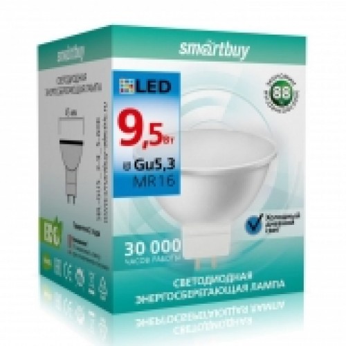 Светодиодная (LED) лампа Smartbuy Gu5,3 9,5W/6000 (SBL-GU5_3-9_5-60K)