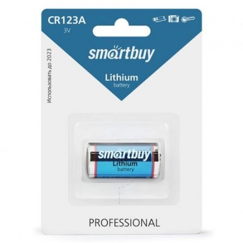 Батарейка CR 123A Smartbuy Lithium, 1 шт, блистер (SBBL-123A-1B)