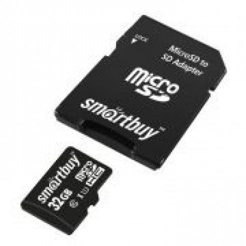 Карта памяти Micro SDHC 32Gb Smartbuy Class 10 UHS-I + адаптер SD (SB32GBSDCL10-01)