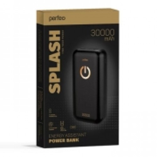 Зарядное устройство Perfeo Powerbank, 30000 мА/ч, 2.1A, 1xType C, 2xUSB, черное (PF_B4300)