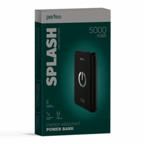Зарядное устройство Perfeo Powerbank, 5000 мА/ч, 2.1A 2xUSB, черное (PF_B4294)