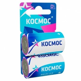 Батарейка D Космос R20, солевая, 2шт, блистер (KOCR202BL)