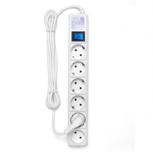 Сетевой фильтр Power Cube 5+1 3.5 кВт 16A, белый, 5 м, 6 розеток (SPG(5+1)-16B-5М)