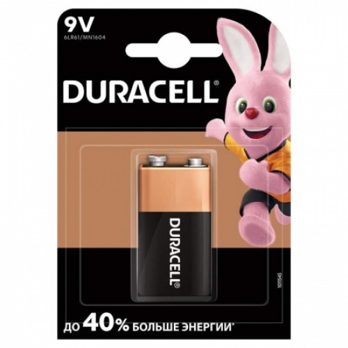 Батарейка 9V Duracell 6LR61/6LP3146, щелочная (MN1604)