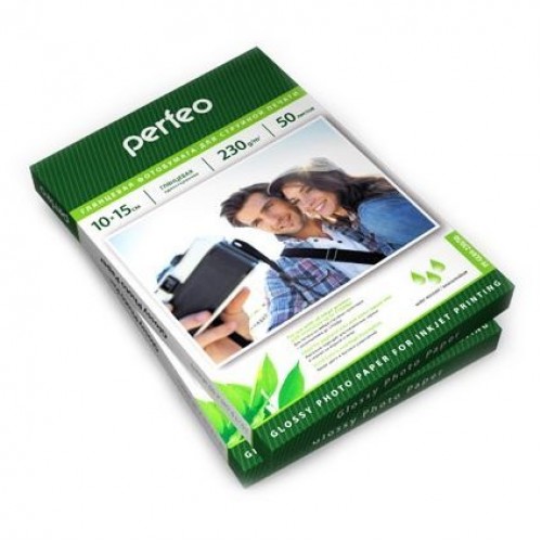 Бумага A6 Perfeo глянцевая 230 г/м, 10x15 см, 50 листов (PF-GLR4-230/50) (G02)