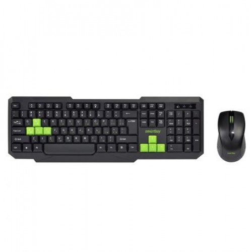 Комплект Smartbuy ONE SBC-230346AG-KN Black/Green, беспроводные клавиатура и мышь