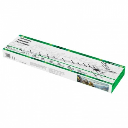 Антенна наружная для ТВ, VHF/UHF/FM, DVB-T2, активная, до 35 дБ, Ritmix RTA-333-36 AVS