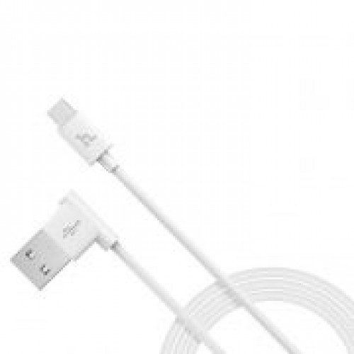 Кабель USB 2.0 Am=>micro B - 1.2 м, угловой, белый, Hoco UPM10