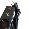 Сетевой фильтр Smartbuy ONE 2.2 кВт 10A, 1.8 м, 5 розеток, USB, черный (SBSP-18U-K)