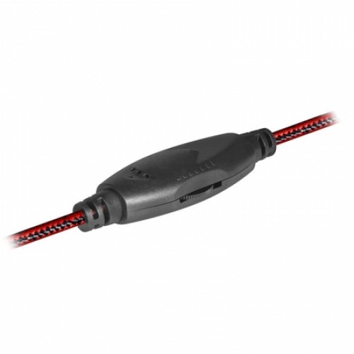Гарнитура Defender G-370 Warhead, игровая, подсветка, чёрно-красная (64037)
