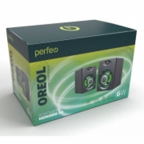 Колонки Perfeo Oreol, 6 Вт, подсветка, питание от USB, черные (PF_A4440)