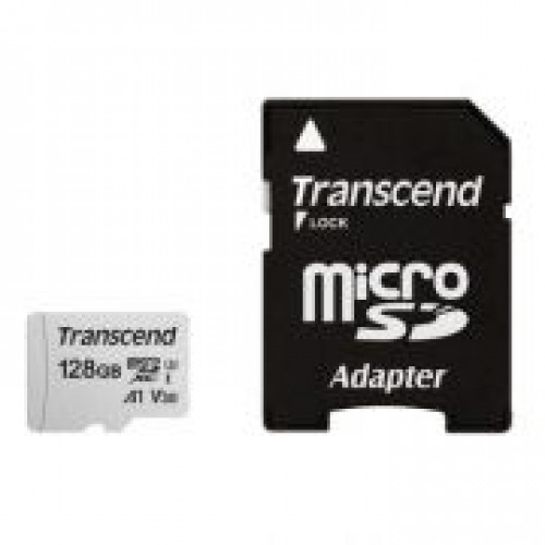 Карта памяти Micro SDXC 128Gb Transcend 300S Class 10 UHS-I U3, 100/40 Мб/c + адаптер SD