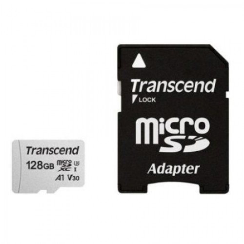Карта памяти Micro SDXC 128Gb Transcend 300S Class 10 UHS-I U3, 100/40 Мб/c + адаптер SD