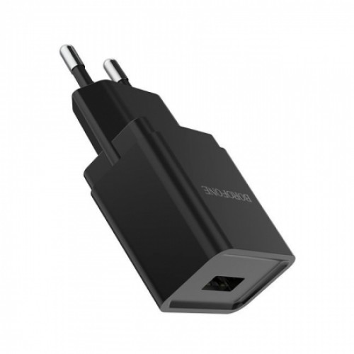 Зарядное устройство Borofone BA19A, 1А USB, черное