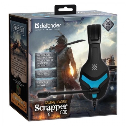 Гарнитура Defender Scrapper 500, игровая, сине-чёрная (64501)