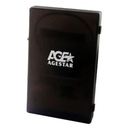 Внешний контейнер для 2.5 HDD S-ATA AgeStar SUBCP1, пластик, черный, USB 2.0"