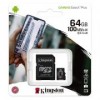 Карта памяти Micro SDXC 64Gb Kingston Class 10 Canvas Select + UHS-I U1 A1, 100 Мб/с + адаптер SD