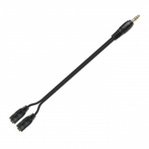 Адаптер аудио разветвитель 3.5 stereo plug -> 2x3.5 stereo jack, черный, Smartbuy (A214)