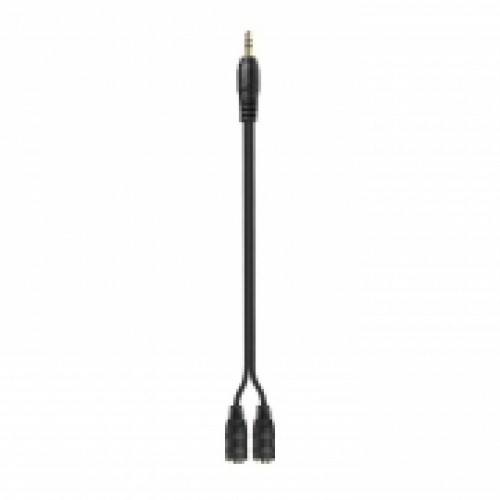 Адаптер аудио разветвитель 3.5 stereo plug -> 2x3.5 stereo jack, черный, Smartbuy (A214)