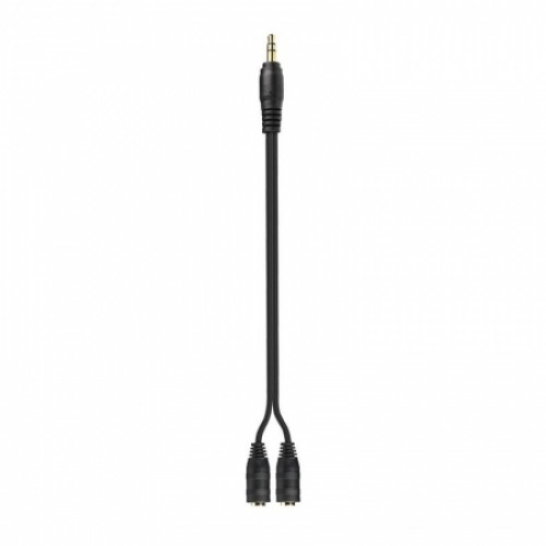 Адаптер аудио разветвитель 3.5 stereo plug -> 2x3.5 stereo jack, черный, Smartbuy (A214)