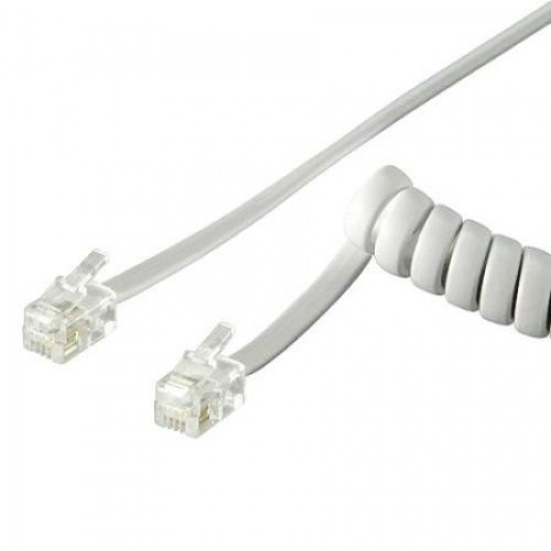 Кабель телефонный витой 4p4c RJ10, 3 м, белый, Premier (6-410)