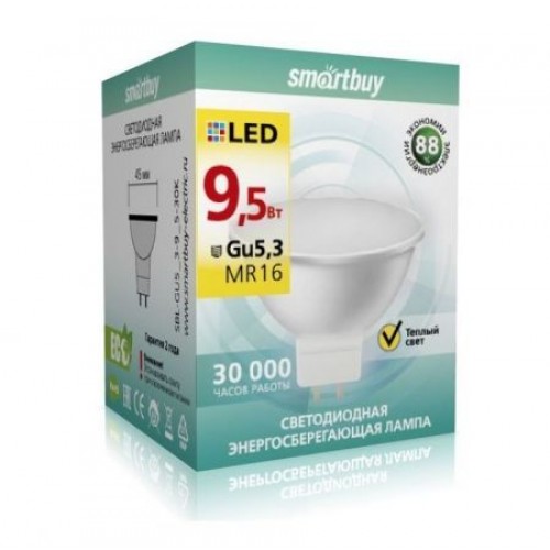 Светодиодная (LED) лампа Smartbuy Gu5,3 9.5W/3000 (SBL-GU5_3-9_5-30K)
