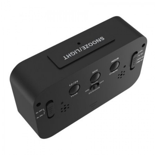 Часы будильник Ritmix CAT-100 , температура, черные