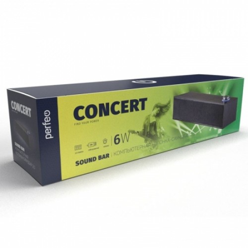 Колонкионка-саундбар Perfeo CONCERT, 6 Вт, черная, питание от USB (PF_A4436)