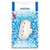 Переходник двойник Smartbuy, без заземления, плоский, белый, 250В 10А (SBE-10-A02-2)