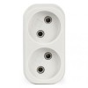Переходник двойник Smartbuy, без заземления, плоский, белый, 250В 10А (SBE-10-A02-2)