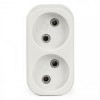 Переходник двойник Smartbuy, без заземления, плоский, белый, 250В 10А (SBE-10-A02-2)