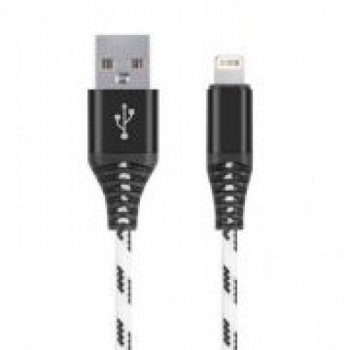 Кабель USB 2.0 Am=>Apple 8 pin Lightning, 1 м, нейлон, белый, коробка, Smartbuy (iK-510cm-2-k)