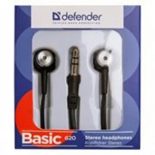 Наушники-вкладыши Defender Basic-620, черные (63620)