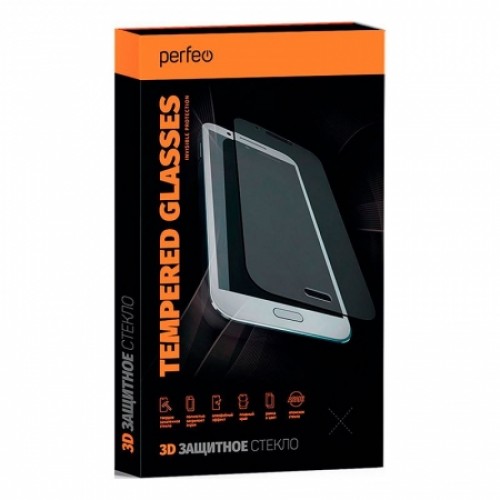 Защитное стекло для экрана iPhone XR/11 Black, 3D, Perfeo (PF_A4465)