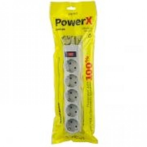 Сетевой фильтр Perfeo POWERX, 1.8 м, 5 розеток, серый (PF_A4715)