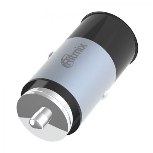 Зарядное автомобильное устройство Ritmix RM-5231 Gunshell, 3.1A 2xUSB, серое