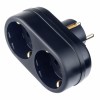 Переходник двойник Perfeo RU POWER 2Т2, с заземлением, черный, 220В 16А (PF_C3356)