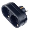 Переходник двойник Perfeo RU POWER 2Т2, с заземлением, черный, 220В 16А (PF_C3356)